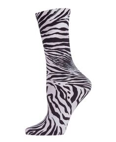 Женские модные носки с принтом зебры Natori, белый