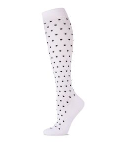 Классические женские компрессионные носки в горошек MeMoi, белый