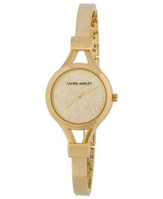 Женские золотые часы с тонким браслетом и цветочным циферблатом Laura Ashley, золотой