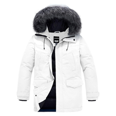 Мужские зимние пальто CHIN MOON Waterproof Hooded, белый Chinmoon