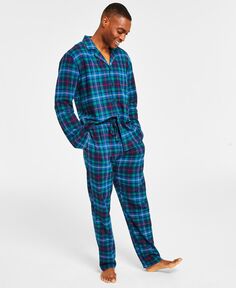 Мужской хлопковый пижамный комплект с надрезом в клетку Family Pajamas