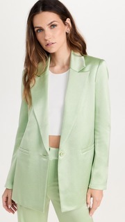 Блейзер alice + olivia Denny Notch Collar Boyfriend, зеленый