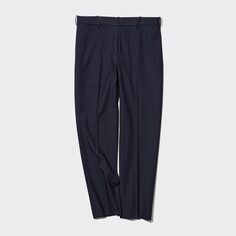 Умные шерстяные брюки длиной до щиколотки (длинные) Uniqlo, темно-синий