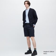 Эластичные шорты узкого кроя Uniqlo, темно-синий