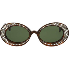 Солнцезащитные очки Gucci Round Frame, коричневый/мультиколор