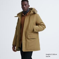 Ультратеплое гибридное пуховое пальто Uniqlo, бежевый