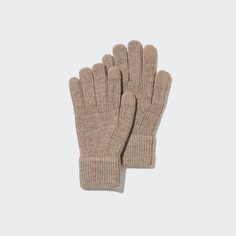 HEATTECH Трикотажные перчатки Uniqlo, бежевый