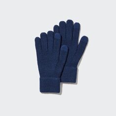 HEATTECH Трикотажные перчатки Uniqlo, синий