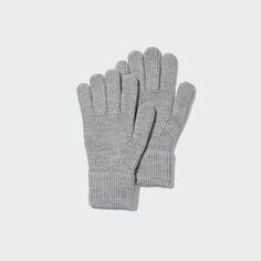HEATTECH Трикотажные перчатки Uniqlo, серый