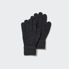 HEATTECH Трикотажные перчатки Uniqlo, темно-серый