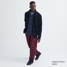 Фланелевые брюки длиной до щиколотки с легким рисунком Uniqlo, красный