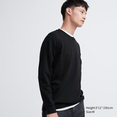 Лонгслив с начесом Uniqlo, черный