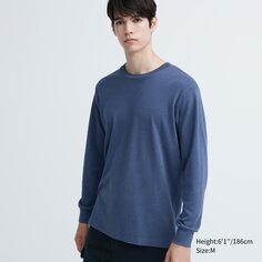 Лонгслив с начесом Uniqlo, синий