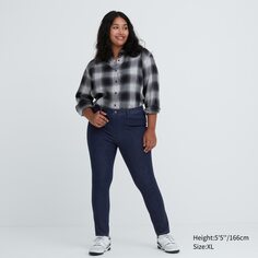 Ультраэластичные джинсовые леггинсы Uniqlo, темно-синий