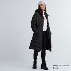 Ультралегкое длинное пуховое пальто Uniqlo, черный