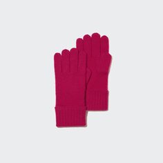Трикотажные перчатки из 100% кашемира Uniqlo, розовый