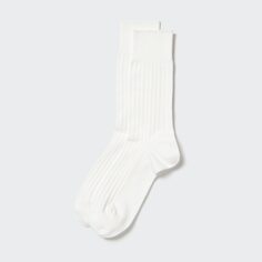 Носки Supima из хлопка в рубчик Uniqlo, белый