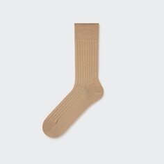 Хлопковые носки в рубчик Supima Uniqlo, бежевый