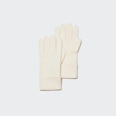 Трикотажные перчатки из 100% кашемира Uniqlo, кремовый