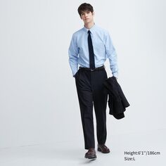 Умные шерстяные брюки длиной до щиколотки (длинные) Uniqlo, темно-синий