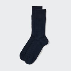 Хлопковые носки в рубчик Supima Uniqlo, темно-синий