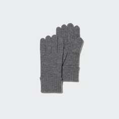 Трикотажные перчатки из 100% кашемира Uniqlo, серый