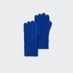Трикотажные перчатки из 100% кашемира Uniqlo, синий
