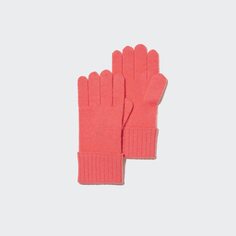 Трикотажные перчатки из 100% кашемира Uniqlo, розовый