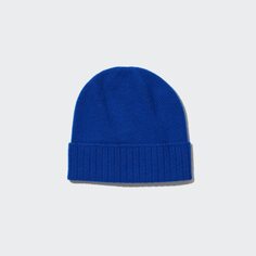 Вязаная шапка-бини из 100% кашемира Uniqlo, синий