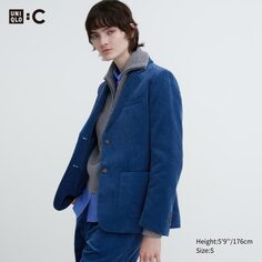 Вельветовый пиджак Uniqlo, синий
