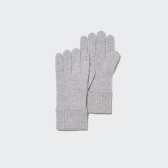 Трикотажные перчатки из 100% кашемира Uniqlo, серый