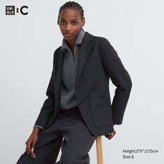 Блейзер из матового джерси Uniqlo, темно-серый