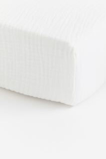 Простыня для детской кроватки H&amp;M Home Muslin, белый