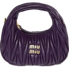 Сумка-хобо Miu Miu Wander Matelasse Mini, фиолетовый