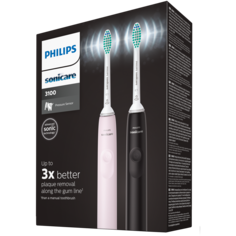 Philips HX3675/15 набор: розовая и черная звуковая зубная щетка, 2 шт./1 упаковка.
