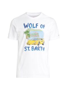 Хлопковая футболка с круглым вырезом и логотипом MC2 Saint Barth