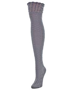 Женские носки выше колена в форме сотовой пчелы MeMoi, серый