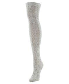 Женские носки выше колена с косами MeMoi, серый