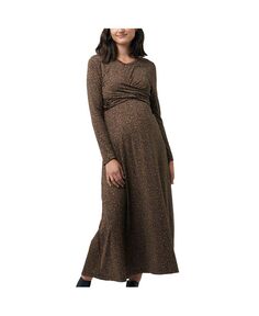 Платье для кормящих мам Shae с перекрестием спереди, коричневое Ripe Maternity