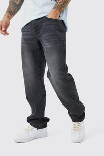 Расслабленные жесткие джинсы Boohoo, черный