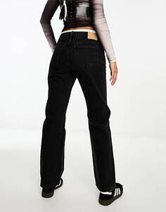 Черные прямые джинсы прямого кроя с заниженной талией Weekday Arrow