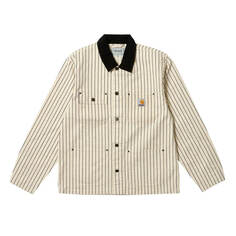 Куртка-рубашка Carhartt WIP x Palace Michigan &apos;Hickory Wax/Black&apos;, кремовый/черный