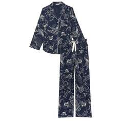 Пижама Victoria`s Secret Flannel Long, темно-синий/белый