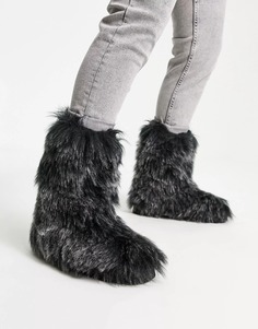 Ботильоны Asos Design Faux Fur Calf, черный