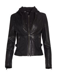 Кожаная байкерская куртка Arlette LAMARQUE, черный