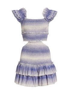 Присборенное мини-платье Carlynn с вырезами Saylor, синий