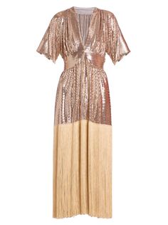 Платье-миди с эффектом металлик Paco Rabanne, золотой
