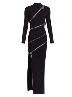 Платье Twisting с мега-молнией Christian Cowan, черный