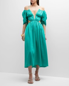 Платье миди Charlize с открытыми плечами и вырезом на спине Cult Gaia