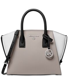 Маленькая кожаная сумка-портфель Avril на молнии сверху Michael Kors